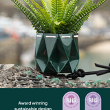 11cm Self-watering Ocean Pot | Midnight Green