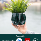 15cm Self-watering Ocean Pot | Midnight Green