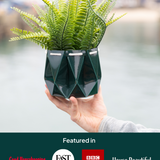 11cm Self-watering Ocean Pot | Midnight Green
